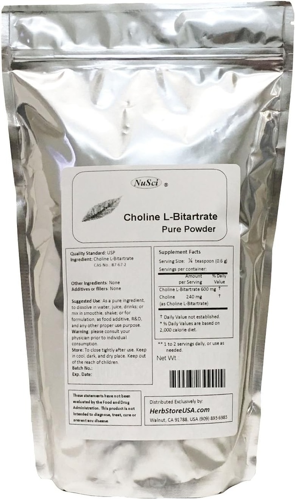 Choline L-Bitartrate Pure Powder Smart Nährstoff (250g (8,8 oz))