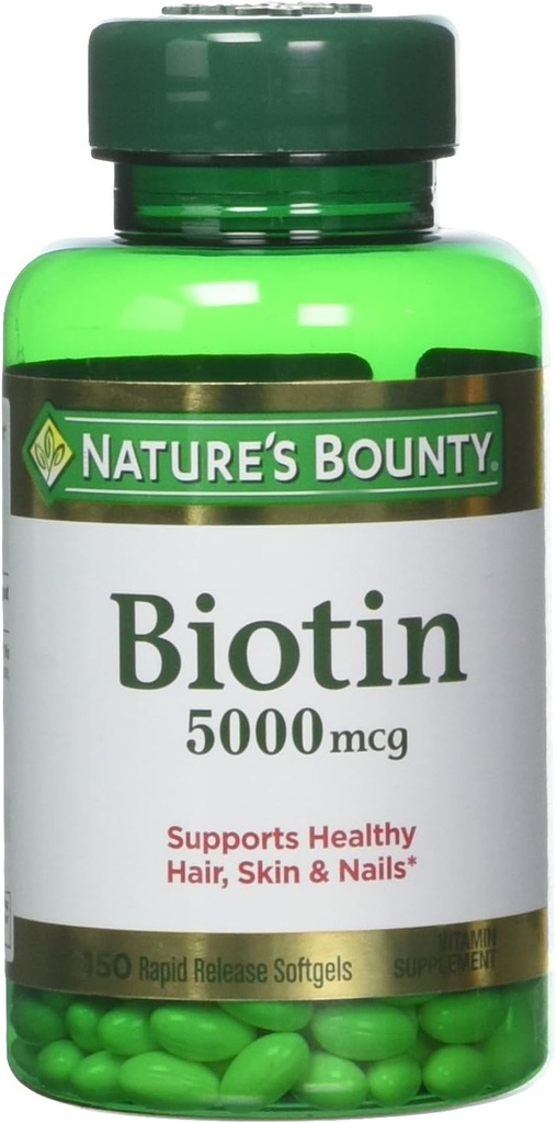 Nature's Bounty Biotin 5000 mcg, 60 Quick Dissolve Tablets (Pack von 2)