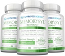 Genehmigte Science MemorySyl - Memory Boosting Supplement - Verbesserung des Fokus und der Konzentration - Schutz vor kognitiver Decline - mit Lion's Mane und BioPerine - 3 Monate Versorgung - Vegan