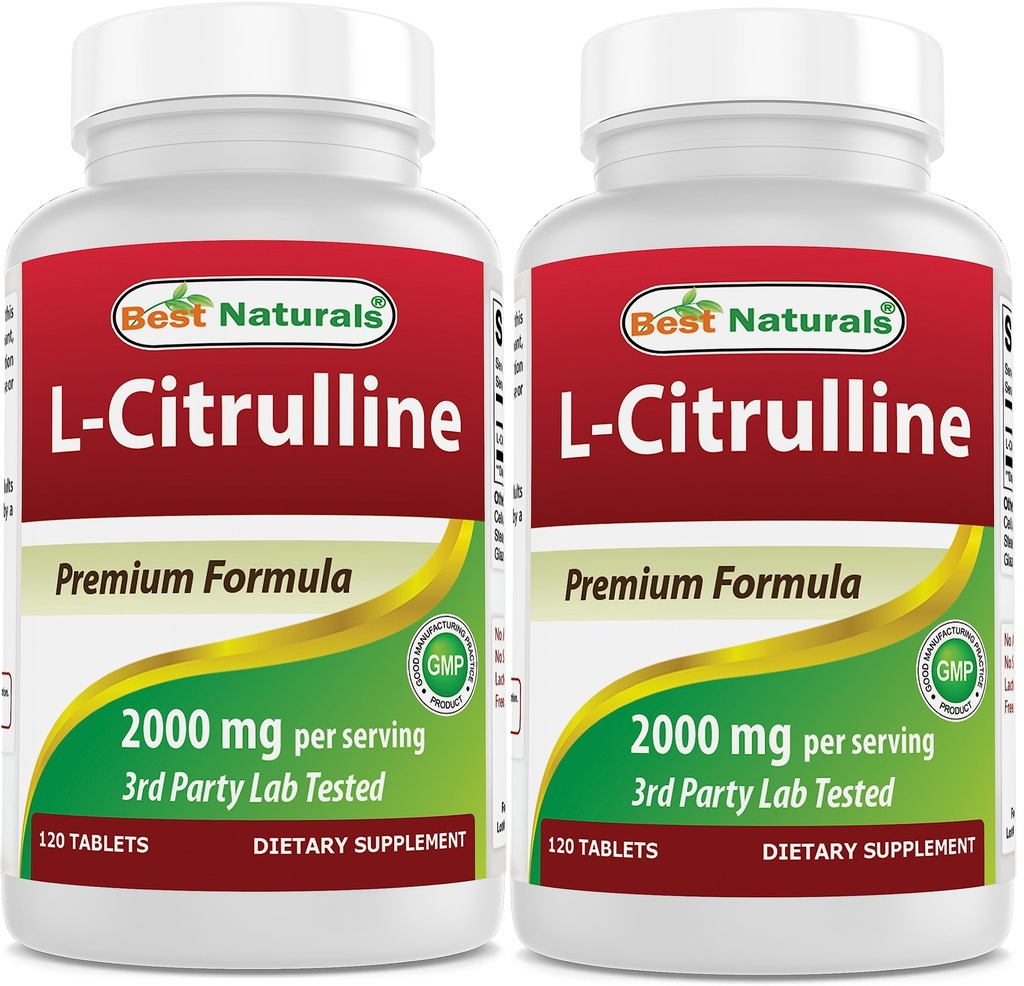 Best Naturals L-Citrulline 2000mg/Serving - Non-GMO - Glutenfrei - 120 Tabletten (120 Count (Pack von 2))