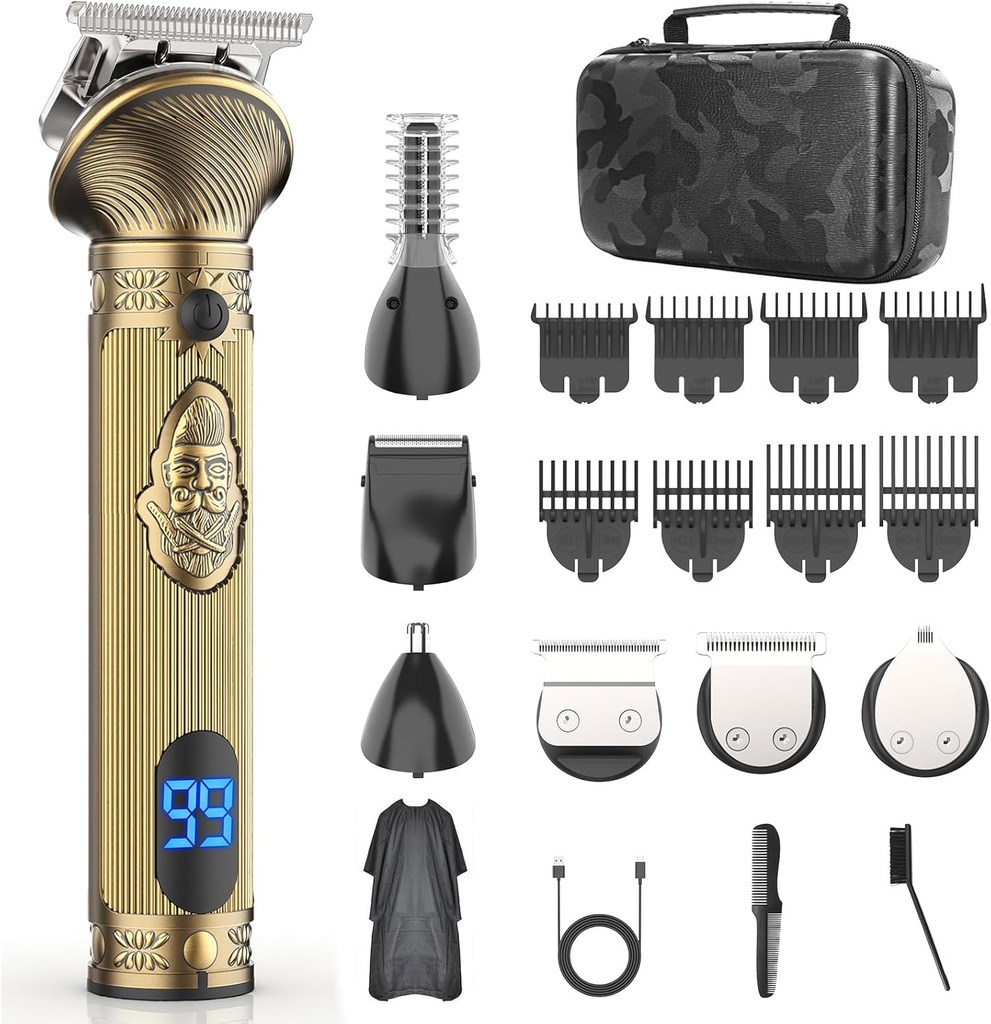 Bart Trimmer für Männer, Reisen elektrische Rasierer für Männer mit Case, Cordless Hair Clipper, Mens Grooming Kit für Schnurrhaar Nase Gesicht - 180 Mins Shaving, Geschenke für Ihn & Vater