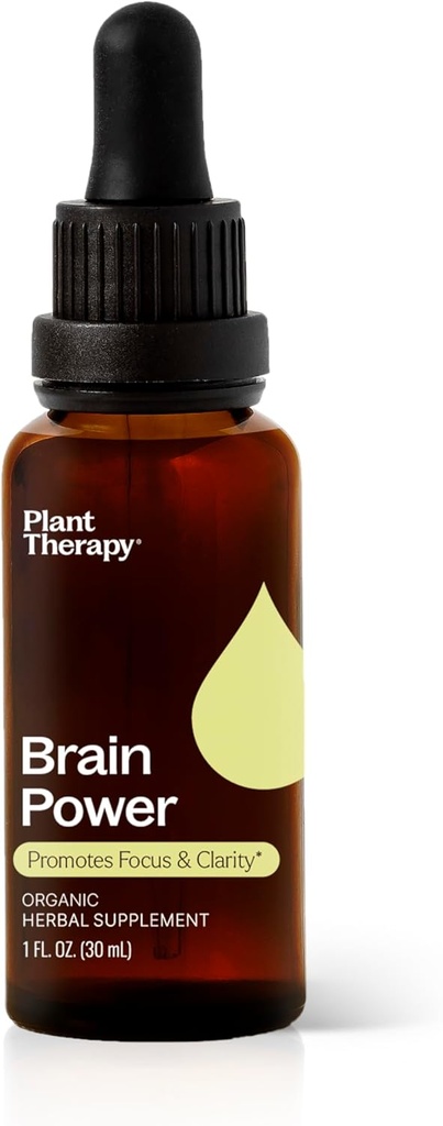 Pflanzentherapie Organische Hirnkraft Tincture 30 mL (1 oz) unterstützt Gehirn Fokus & Klarheit, Hilft Psychische Alertness & Gedächtnis, Gehirn-Boost-Ergänzung mit Vorteilen