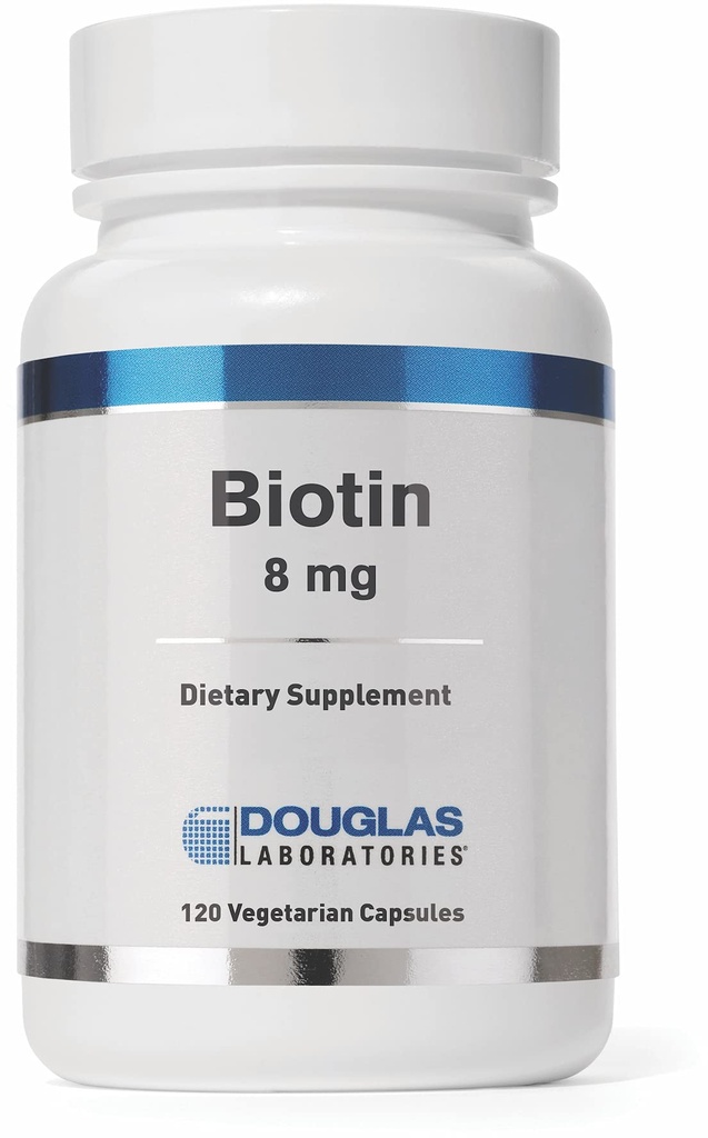 Douglas Laboratories Biotin 8 mg | Vitamina B7 per supportare la produzione di enzimi e la funzione Nerve | 120 capsule