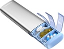 Vaydeer Metal Travel Pill Organizer, 7 Day Weekly Pill Box, Grande capacità Daily Cute Pill Case per Supplementi, Pillole, Vitamine e Farmaci (Small,Sliver)