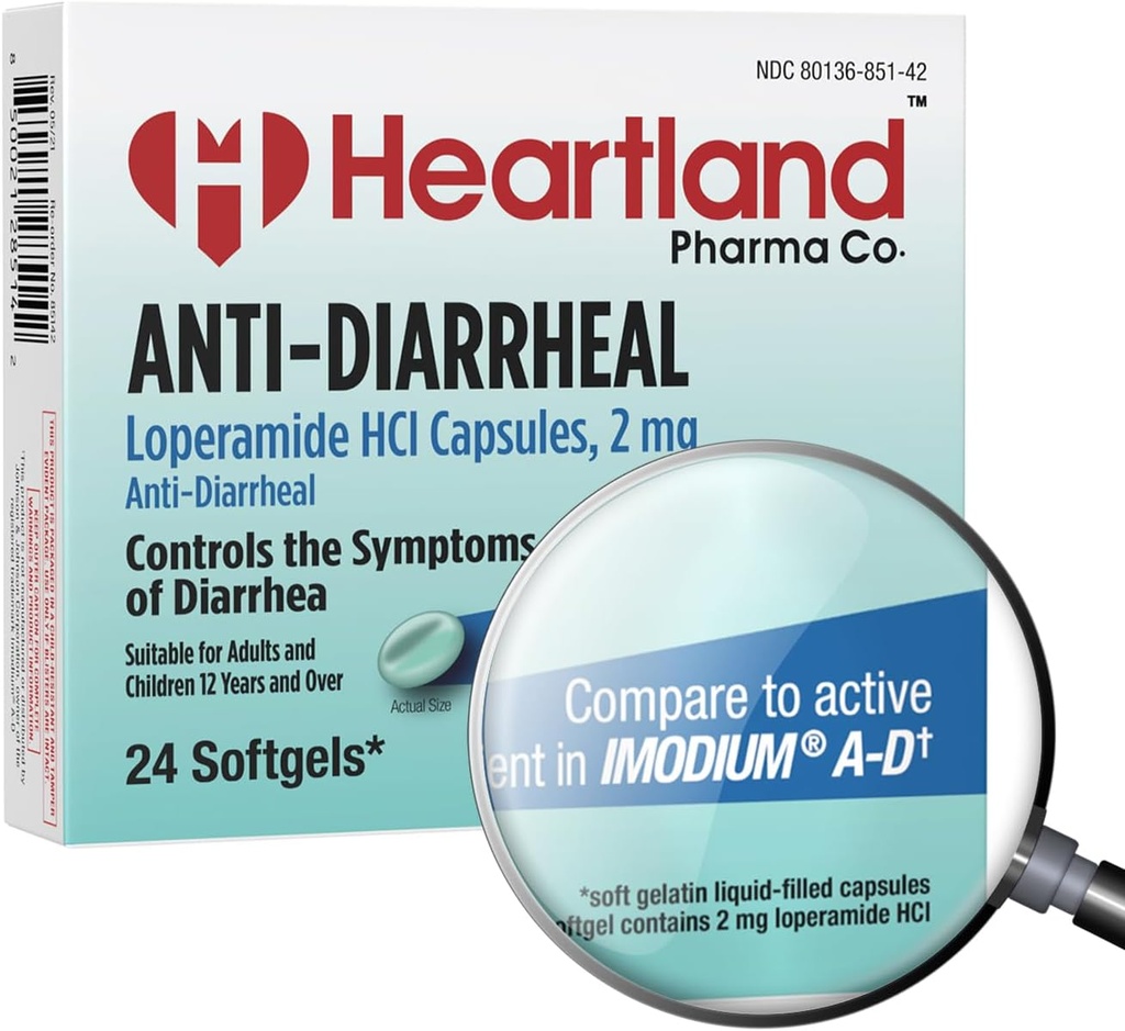 Loperamide Hydrochloride 2mg | Anti-Diarrheal Medicine | Anti-Gas Medicine | Blister Pack | USA Manufactured | 24 Softgels