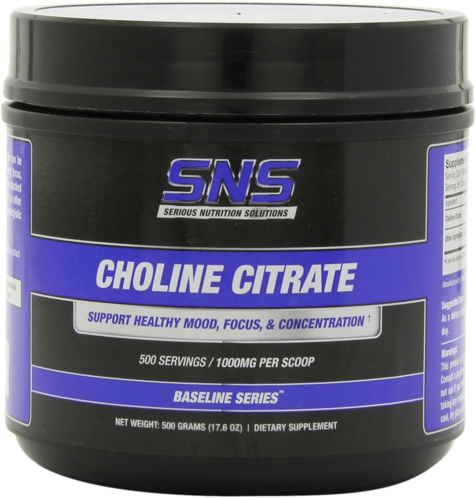 Serious Nutrition Solution Choline Citrate Powder, 500 Grammi