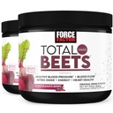 Facteur de force Betteraves totales Boire un mélange de poudre super-alimentaire avec des nitrates pour soutenir la circulation, l'oxyde nitrique, l'énergie, l'endurance et l'endurance, supplément de santé cardiaque cardiovasculaire, 60 portions, 2-pack
