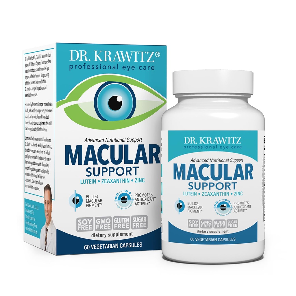 Macular Support mit Lutein, Zeaxanthin Zink (60 vegetarische Kapseln)