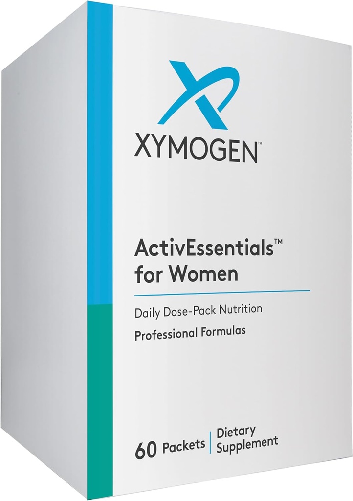 XYMOGEN ActivEssentials for Women - Dose Pack Nutrizione giornaliera con 4 Supplementi - ActivNutrients Multivitamin with Iron, Antiossidante Supporto, Omega-3 Fish Oil, Calcium Complex (60 Packets)