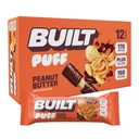 Barre construite, Barres protéinées de puff, Puff au beurre d'arachide, 17g de collations protéinées, Barres en marche, seulement 150 calories, 6g de sucre, Collagène, Sans gluten, 12 Compte