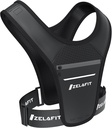 Veste de course ZelaFitTM pour les femmes et les hommes Support de téléphone de course – parfait pour la course, accessoires de course, essentiels de course - Lightweight Chest Rig Support de téléphone pour la course (Noir)