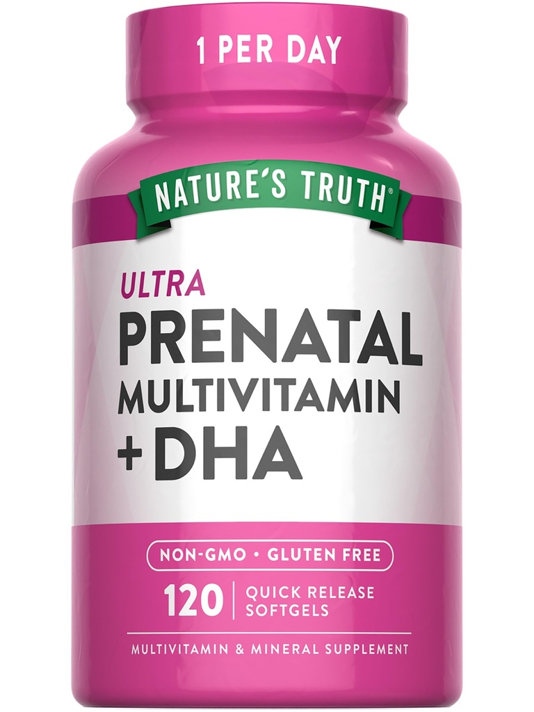 Nature's Truth Prenatal Vitamin für Frauen | 120 Softgels | Non-GMO & Gluten Kostenlose Multivitamin-Ergänzung mit DHA und Folsäure