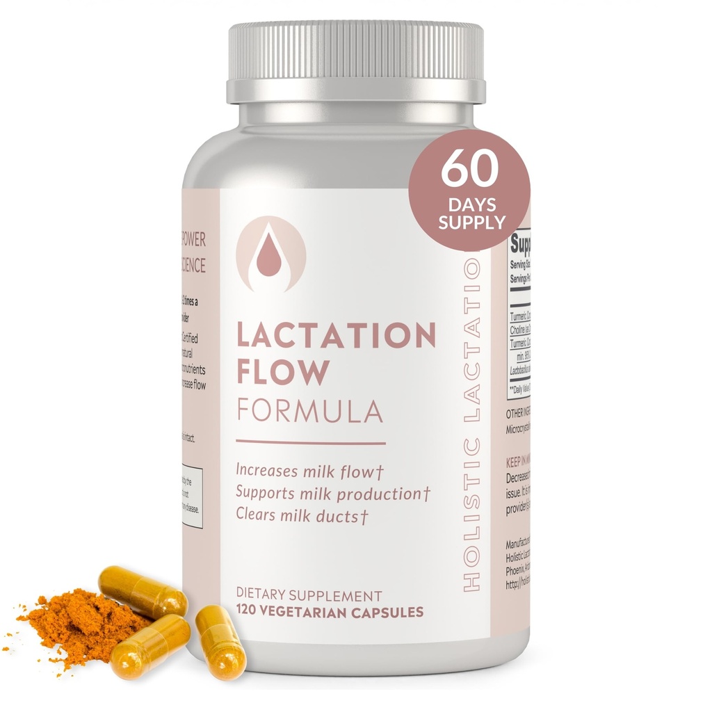 ganzheitliche Lactation® Lactation Flow Formula (60 Servierungen), Ergänzung zur Unterstützung von Brustmilchfluss und Milchversorgung, Enthält Stillen Probiotikum und Cholin, Lecithin-Free