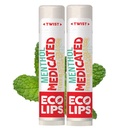 Bilanciale di labbro bio medicato certificato Eco Lips per le piastrine fredde & Fever con Menthol, Tea Tree e Lemon Balm 2 confezione da Eco Lips 100% naturale. Made in Italy