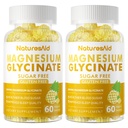 Glycinat de magnésium Gommies 1000mg - Supplément de potassium de magnésium sans sucre avec vitamine D, B6, CoQ10 pour l'humeur calme et le soutien du sommeil - 120 Gommies d'ananas -2 Pack