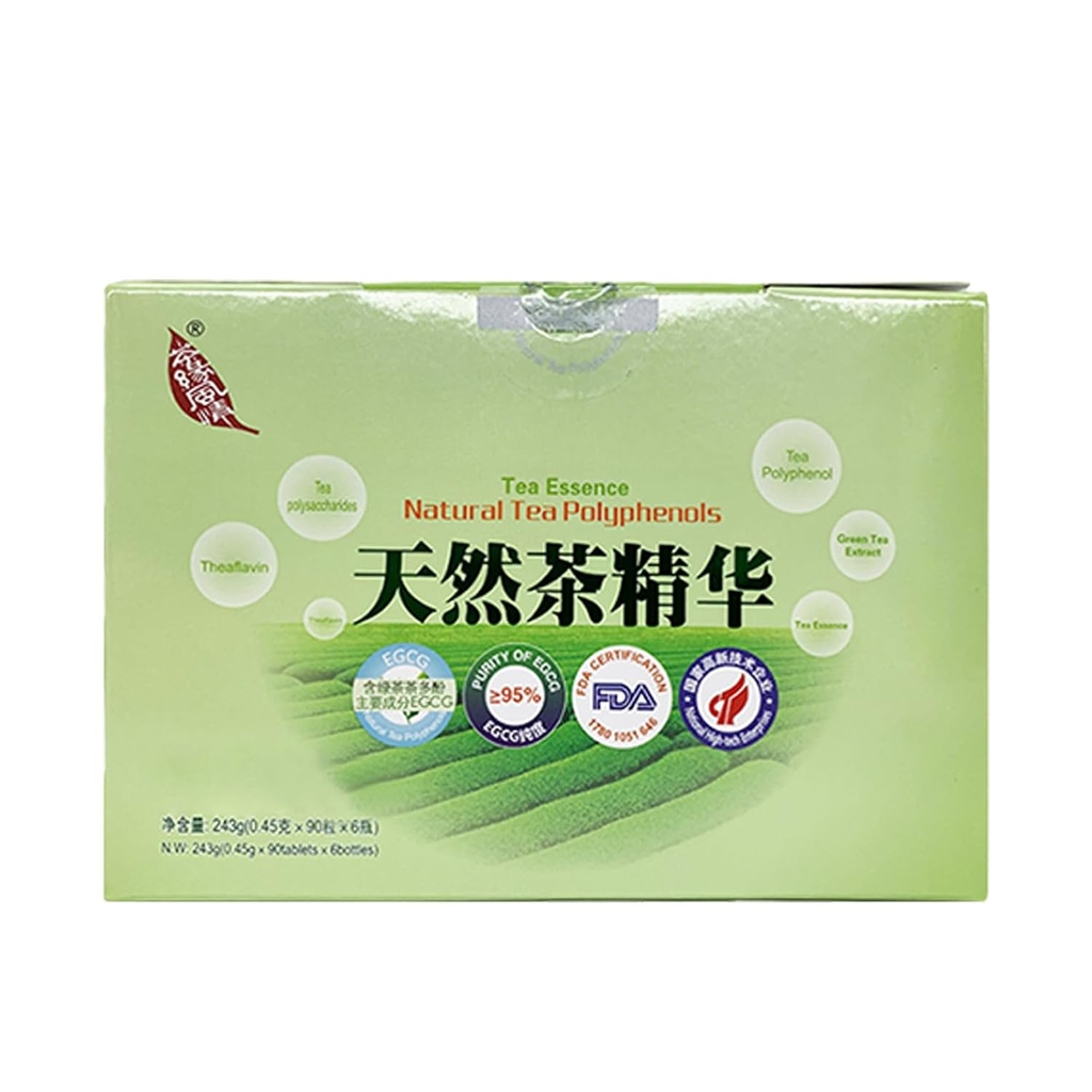 Estratto di tè verde, nuova era del tè, polifenoli del tè naturale Tablets, Essenza di tè, 90tablets/bottle,6bottles/box