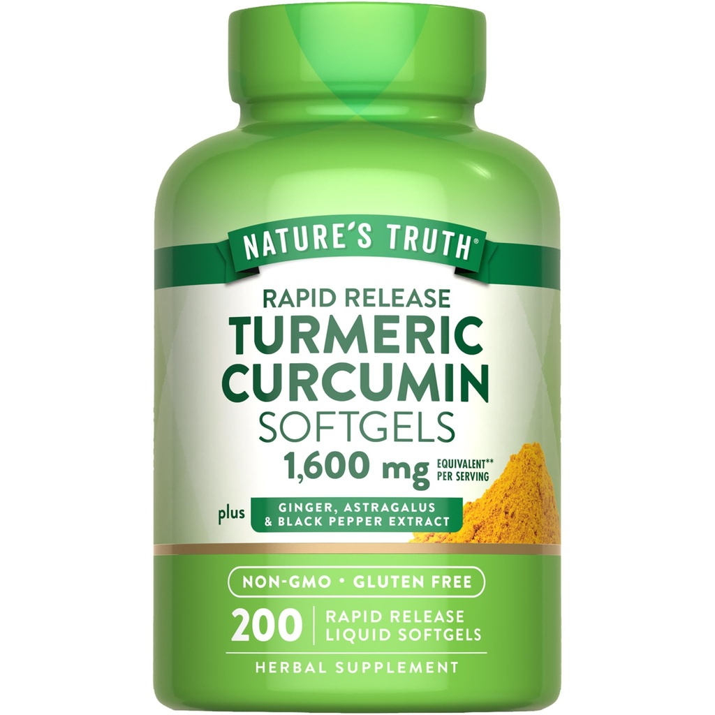 Nature's Truth Curcumin Complex Supplément Turcuma avec extrait de poivre noir, gingembre et astragalus
