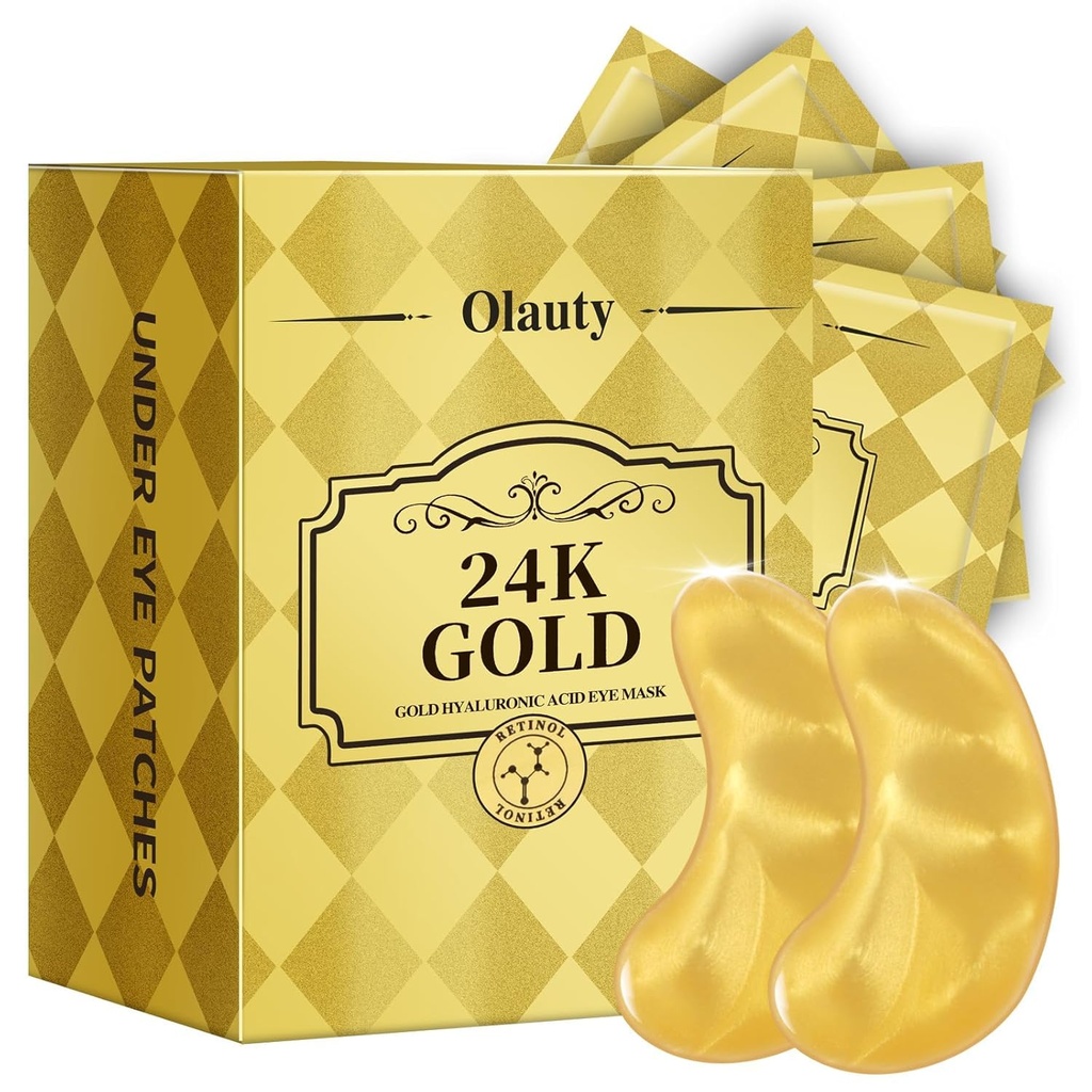 30 Pairs 24K Gold Augenmaske, Augenaufnäher für Puffy Eyes und Dark Circles, Unter Augenmaske Patches Hautpflege, für Frauen Männer