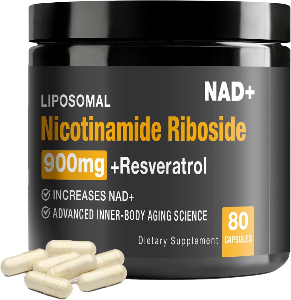 NAD+ Supplement - NAD+ Booster für Erwachsene 900mg mit Nicotinamid Riboside (NR) und Resveratrol Quercetin USA-063-0911XL-141NAD