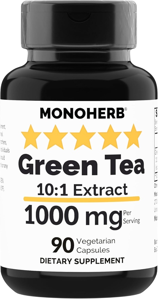 MONOHERB Green Tea Extract 1000 mg - 90 Vegetarian Capsules