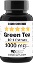 MONOHERB Grüner Tee Extrakt 1000 mg - 90 Vegetarische Kapseln