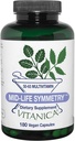 Vitanica - Mid-Life Symmetrie, 50-65 High Potency Daily Multivitamin und Mineral, Vegan, 180 Kapseln
