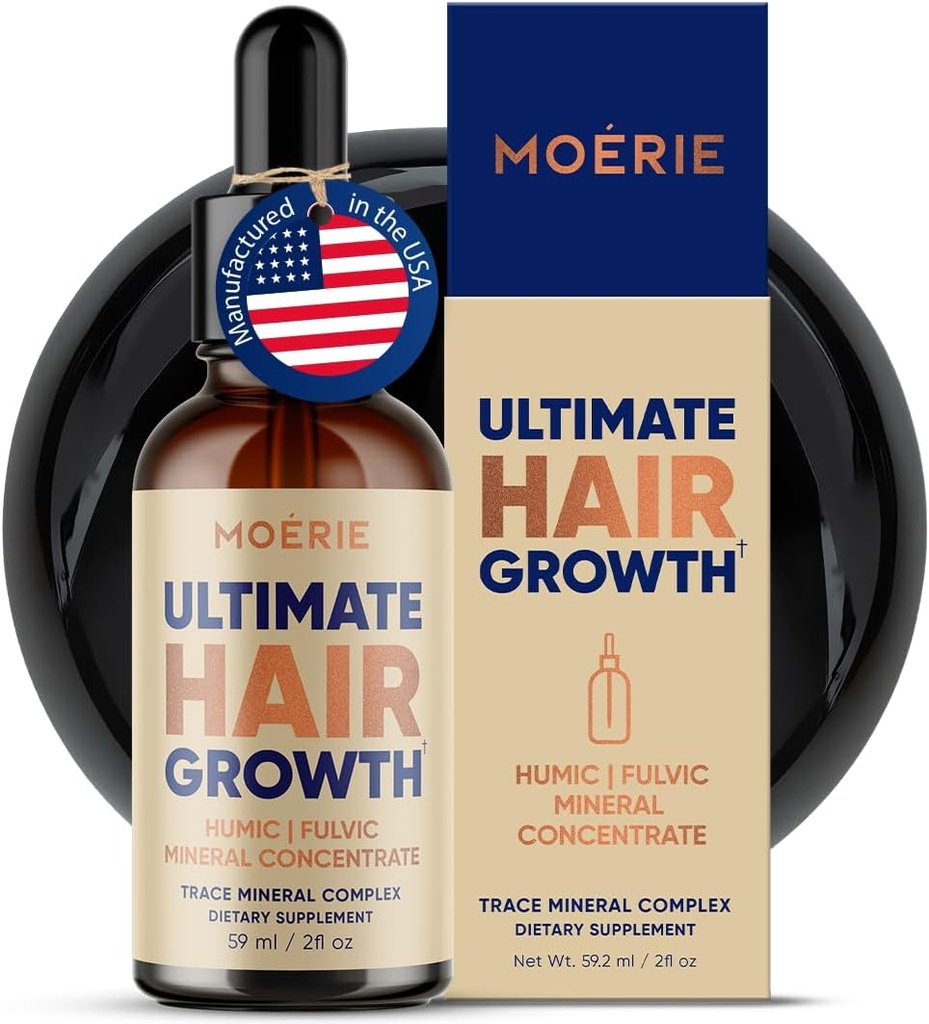 Moerie Fulvic Acid & Humic Acid Trace Mineral Drops - 77 Trace Minerals, 18 Aminosäuren, 5 Vitamine - Fulvic Humic Mineral Blend - Liquid Minerals Supplements - 2fl oz