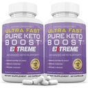 (2 Pack) Ultra Fast Pure Keto Boost Extreme Keto Pills 1675MG Nouvelle formule et améliorée contient du vinaigre de cidre de pomme Extra Virgin Olive Oil Powder Green Tea Leaf 120 Capsules