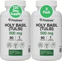 PRISTINE'S Holy Basil (Tulsi) 500 mg (2 Pack) Entspannung und Immunität Unterstützung Adaptogen Supplement - 120 Tage Versorgung - Heilige Basil Blatt Kapseln - Vegan - Non-GMO - Glutenfreie Ergänzungen
