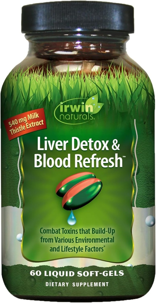 Irwin Naturals Detox & Blood Refresh - 60 Liquid Softgels - Supporto per fegato e antiossidante