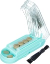 Pillola per Pillole Multiple Pills a Time, Pill Cutter Splitter per Pillole piccole e piccole, Pill Cutter per Pillole Piccole o Grandi Pillole, Pillole Splitter con Nascosto Sharp Lama in acciaio inossidabile (Blue+Clear)