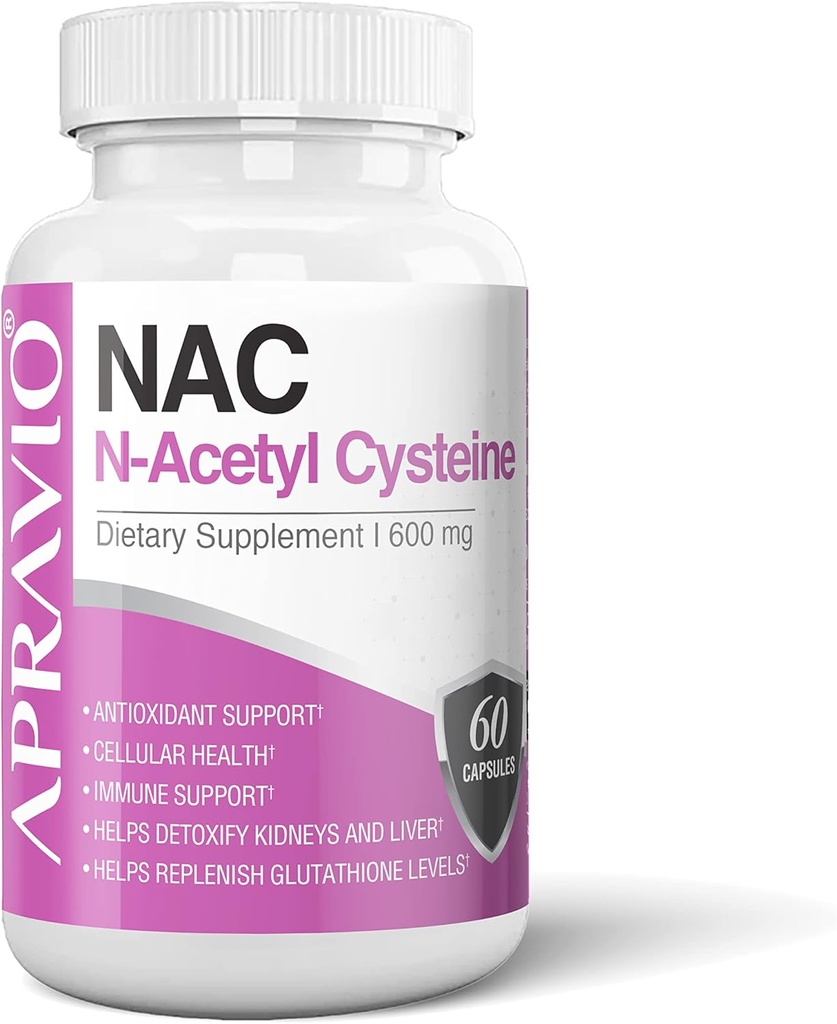 NAC Supplemento (N-Acetyl Cysteine) 600 mg, supporto antiossidante, supporto immunitario, salute del rene e del fegato, 60 capsule