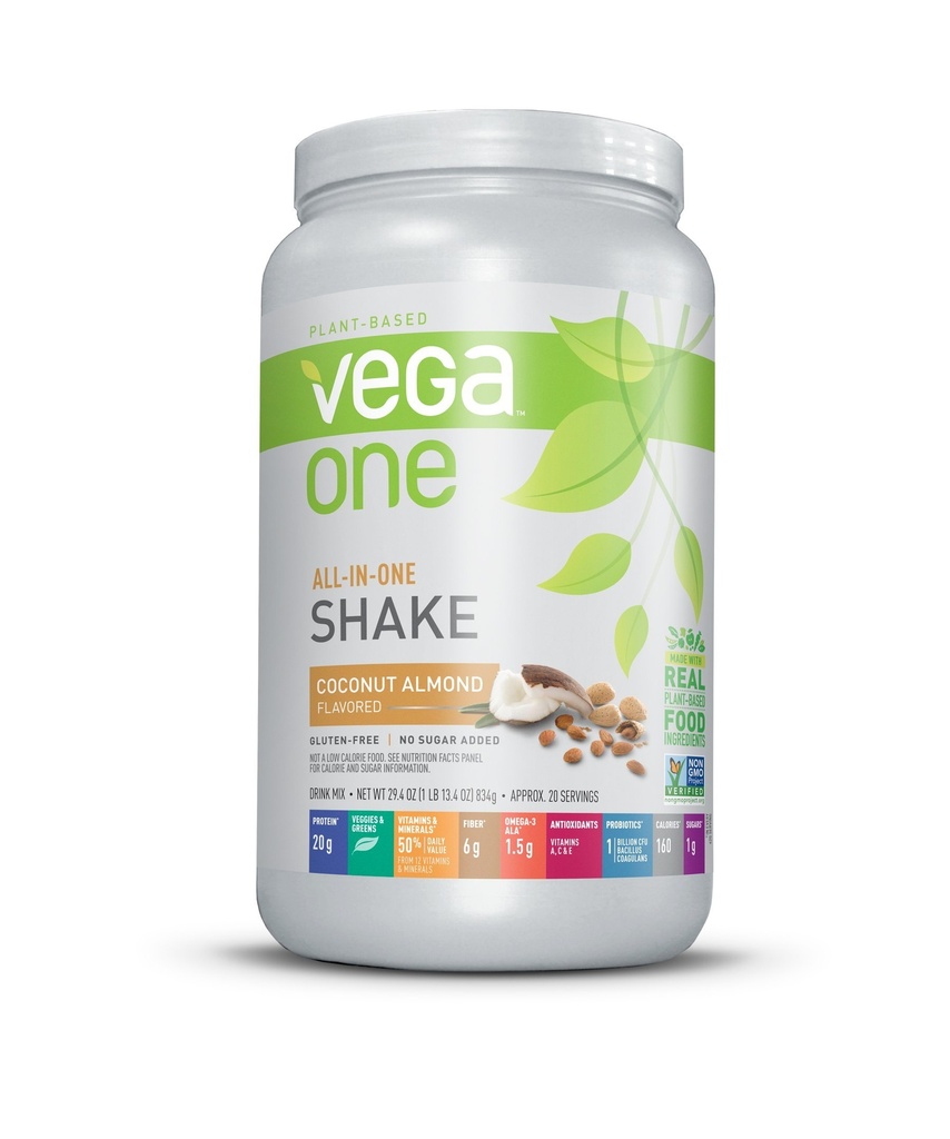 Vega One All-In-One Nutrition Shake Coconut Almond (20 Portionen) - Pflanzenbasiertes Veganproteinpulver, Non Dairy, Glutenfrei, Non GMO, 29.4 Unze (Pack von 1)