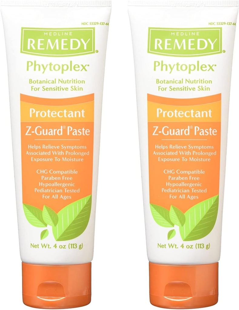 Medline Remedy Phytoplex Z-Guard Skin Protectant Paste, 4 Ounce (Pack of 2)