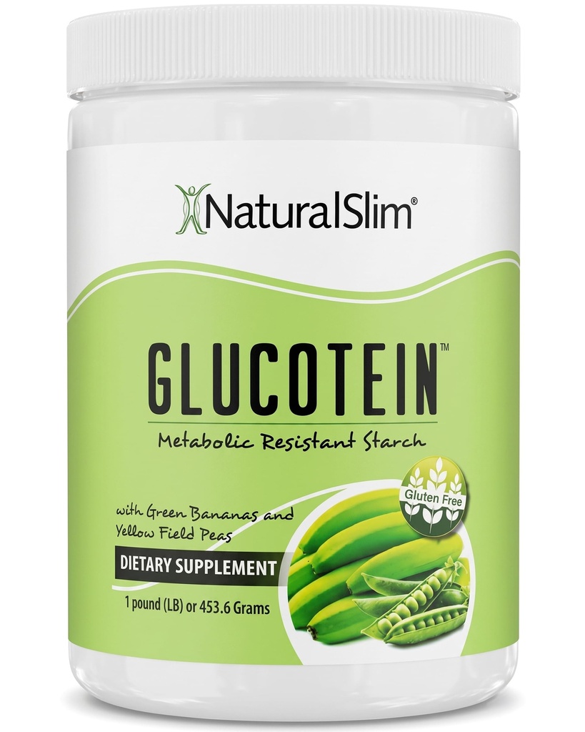 NaturalSlim Prebiotic Resistant Starch Supplement mit Green Banana Flour Organic & Pea Starch Blend Glucotein Powder - Non-GMO & Gluten Free - 16 Portionen
