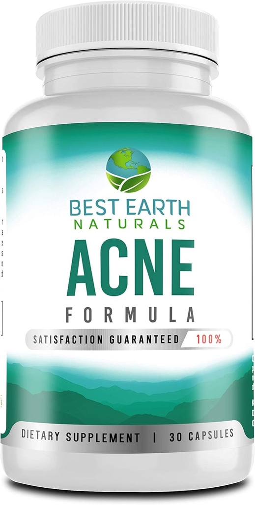 Best Earth Naturals AcneSupplement Formula Blemish Blocker aiuta a promuovere la pelle chiara, radiosa, sana + combatte i Blemishes da dentro 30 conte