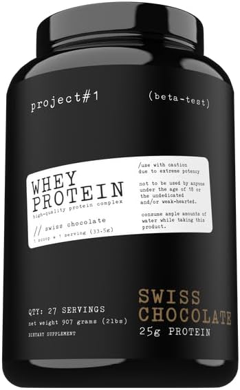 Projet #1: Whey Protein Plus , Poudre de lactosérum pour le développement musculaire et la récupération rapide , Poudre de lactosérum - Boissons de protéines ou Smoothie d'entraînement , 28 portions - Chocolat suisse