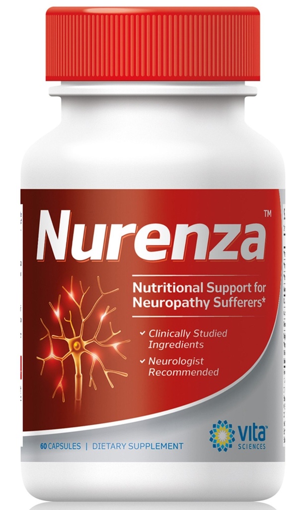 Vita Sciences Nurenza Neuropathy Relief Supplement 40x Stärke Natürliche R-ALA Form für Nerve Gesundheit, schnelle Reparatur w/Vitamine, Antioxidantien Revitalisierung Füße, Hände, Beine, und Zehen. 60 Ct.