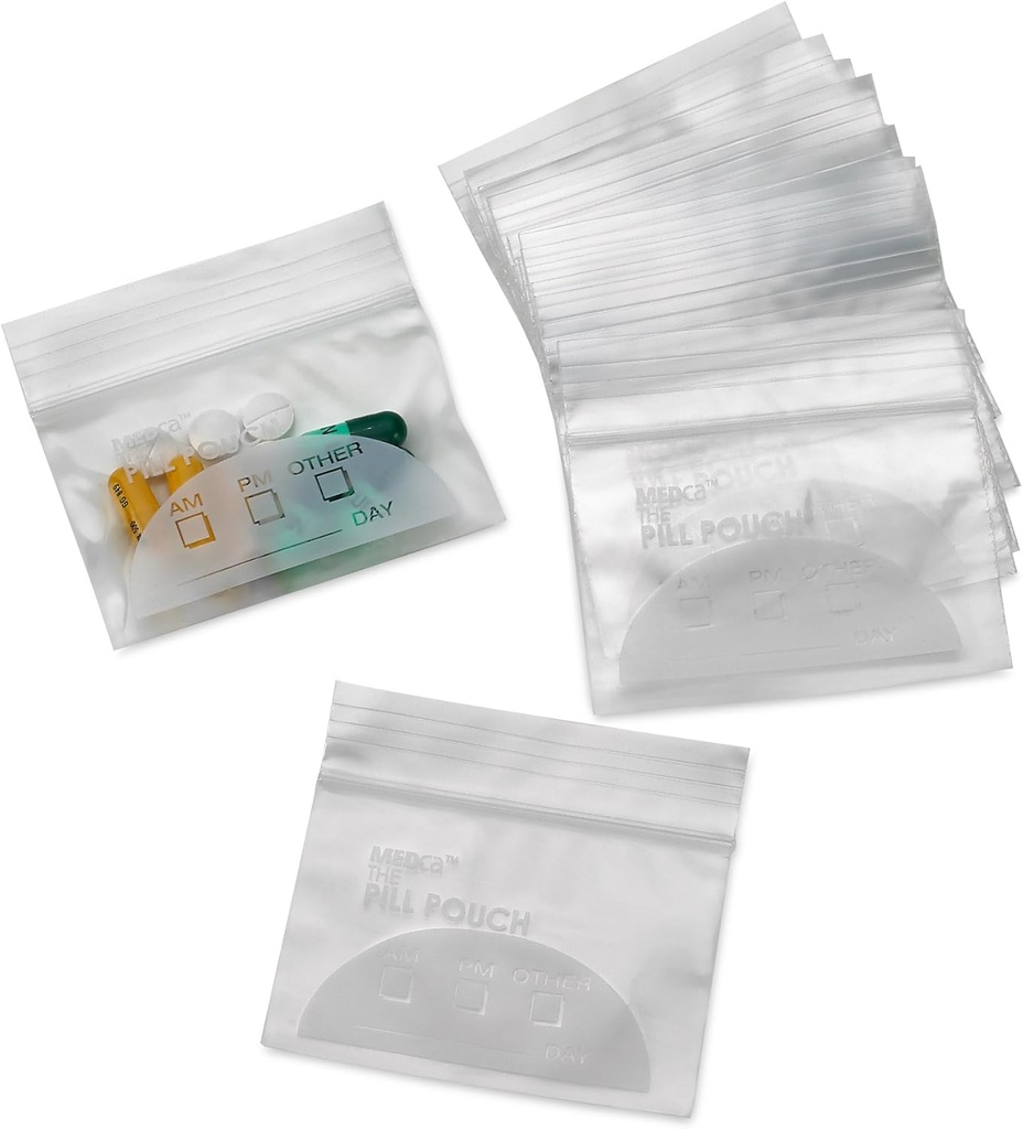Pill Pouch Bags - (Pack von 100) 3" x 2.75" Pillen Baggis und Einweg-Pulse aus Kunststoff mit Aufschrift-Labels