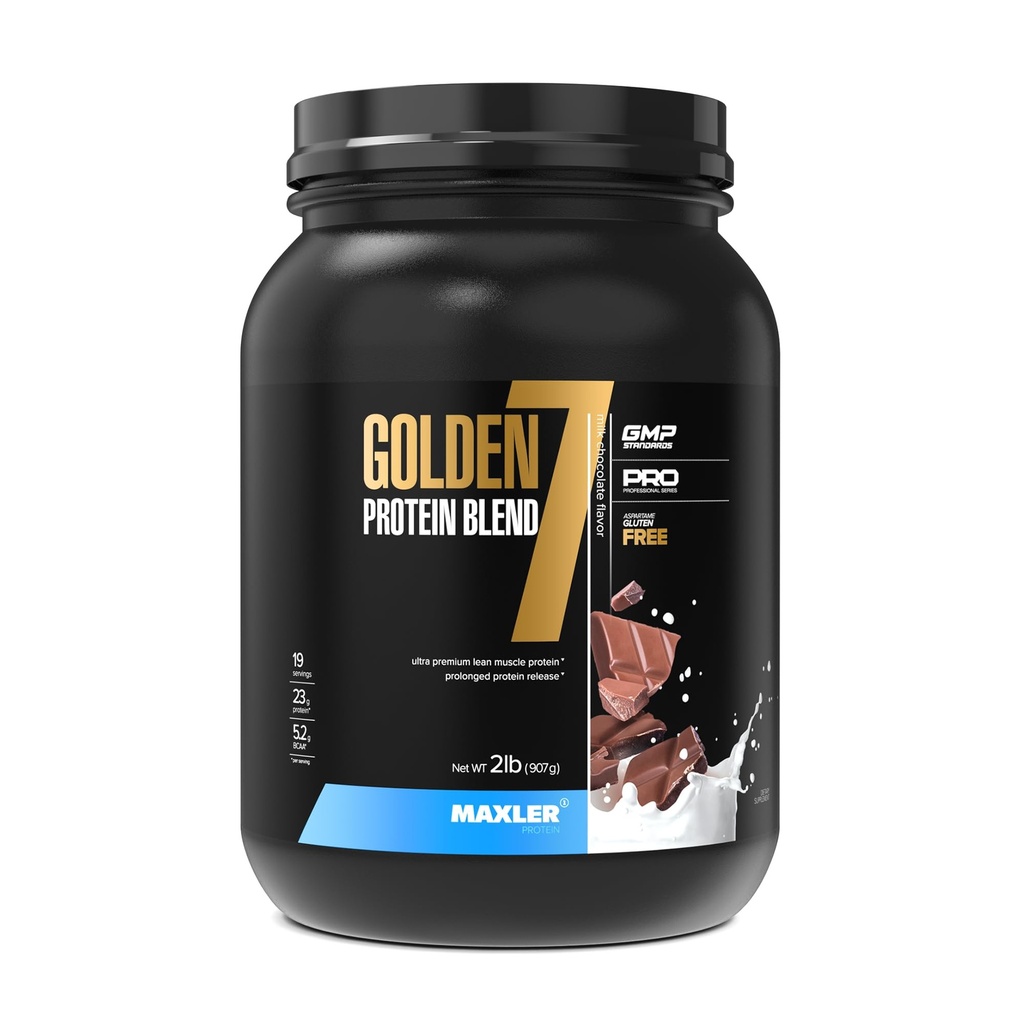 Maxler Golden 7 Protein Blend - Protein Pulver für Muskelaufbau & Recovery - Milch Schokoladenprotein Pulver 2 lb
