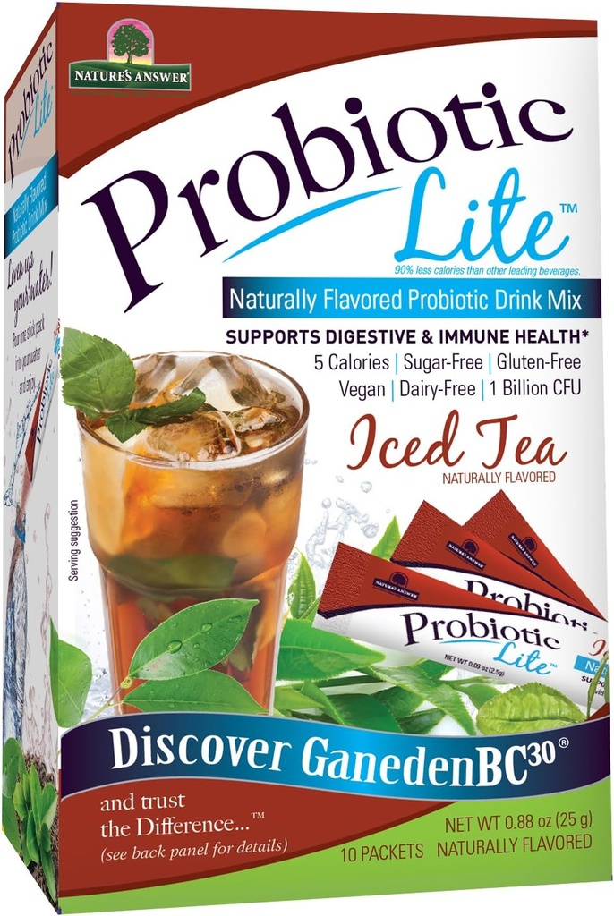 La risposta della natura Probiotic Lite Stick Supplemento, tè freddo, 10 conte