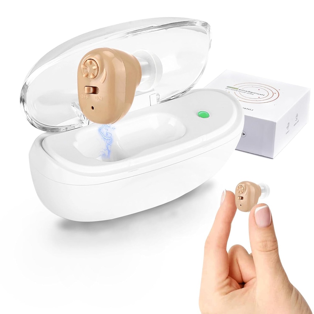 Amplifieur auditif, aide auditive rechargeable pour les aînés et les adultes avec contrôle du volume, amplifieur auditif annulant le bruit, utilisation unique