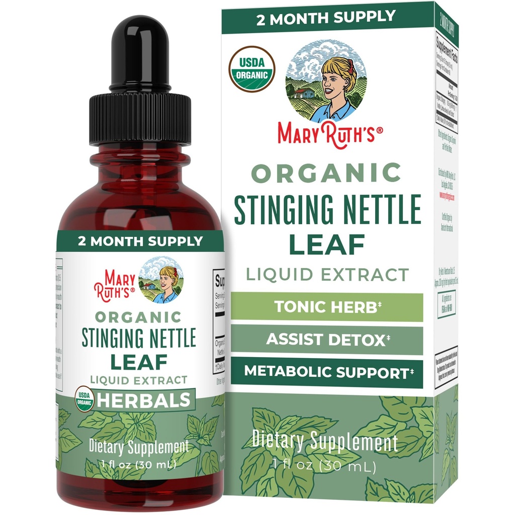 MaryRuth Organics Sting Nettle Leaf Extract | Detox Supplement Kräutertropfen | USDA Organic | Vegan | Non-GMO | Gluten Free | 1 Fluid Oz