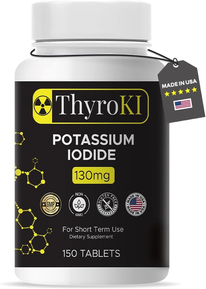 Premium Kalium Iodide Tabletten 130 mg – Schilddrüsenunterstützung & Atmungsaktive Gesundheit – YODO Naciente KI Pillen | Fast-Dissolving Emergency Survival Iodine Supplement | Non-GMO | 150 Tabletten | Made in USA