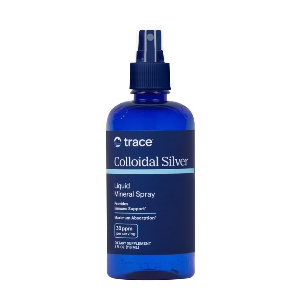 Trace Minerals Colloidal Silver Spray - Tägliche Mineralische Ergänzung zu Aid Effektive Absorption - Unterstützt Immun-, Skelett- und Schlaf-Gesundheit - Super Oxygenated Supplement - 4 fl oz (Über 118 Servierungen)