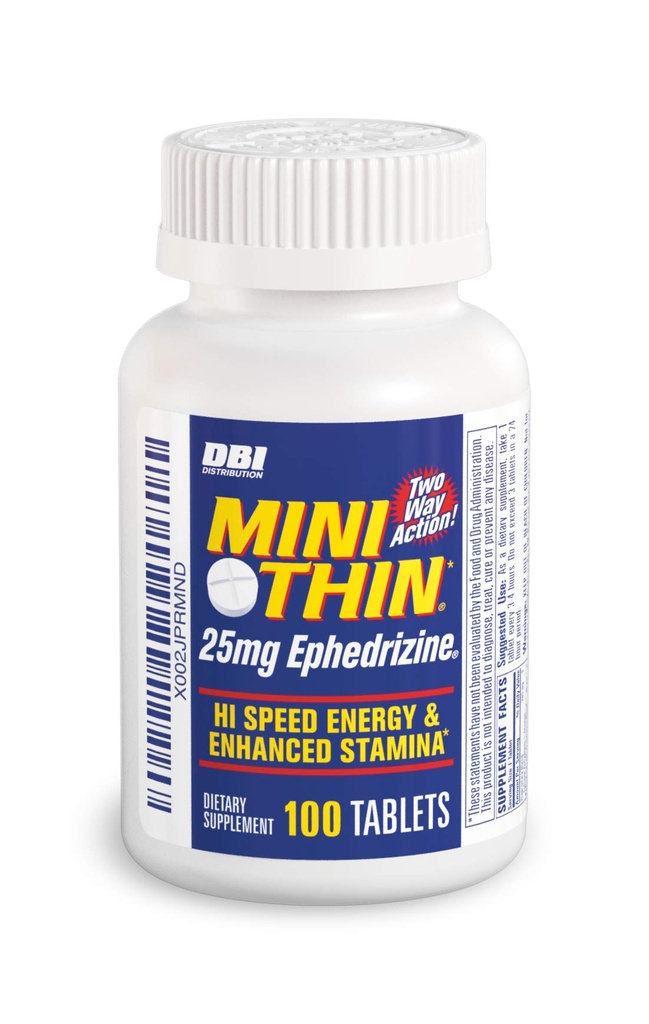 Mini Thin - Two-Way - Energiekapseln mit Koffein und Ephedrizine - 100 Kapseln