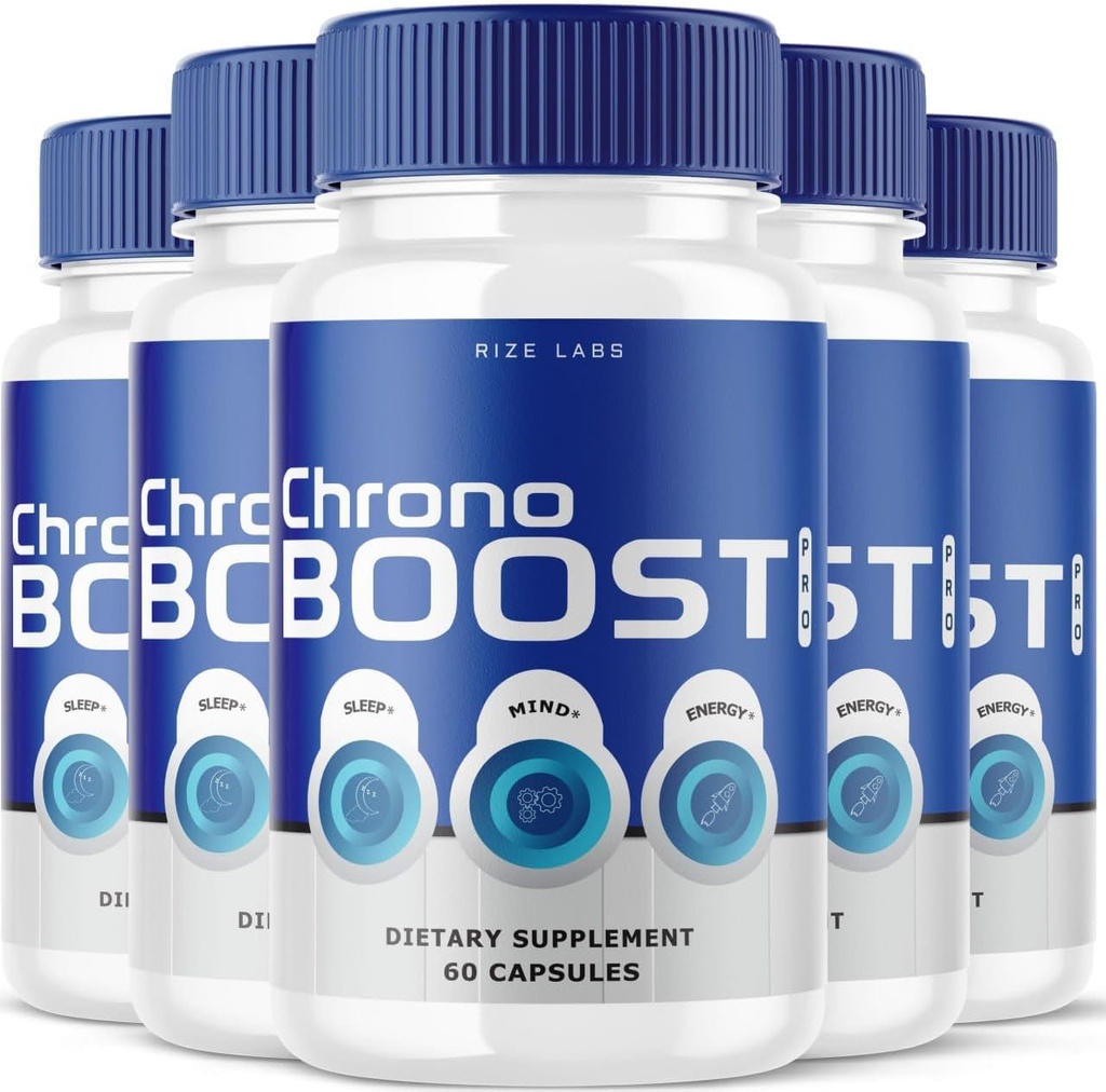 rize labs Chrono Boost Pro Capsule, Supporta la salute del sonno e del cervello, Formula avanzata, Integratore di erbe - Confezione di 5 (300 capsule)