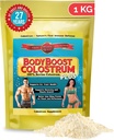 BodyBoost Colostrum Whole, 100% Bovine Colostrum Powder, Immune Booster Supplement con Immunoglobulina & Lactoferrin,Grass Fed Colostrum, Gut Health & Muscle Growth, Diverse Intake, 1 kg, 35 oz