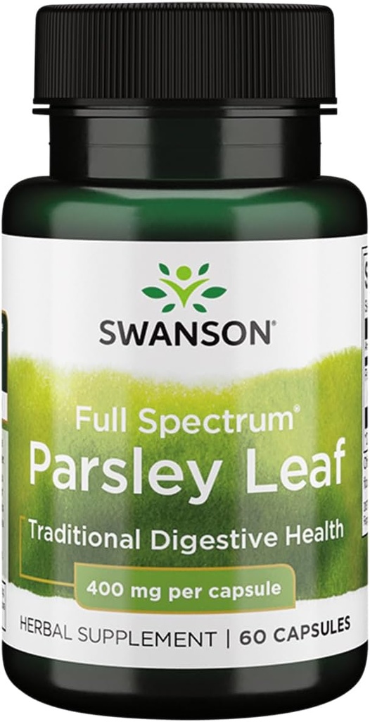 Swanson Full-Spectrum Parsley Blatt Extrakt - Kräuterergänzung Förderung Verdauungsgesundheit - Natürliche Formel Unterstützung GI Tract Gesundheit - (60 Kapseln, 400mg Jeder)