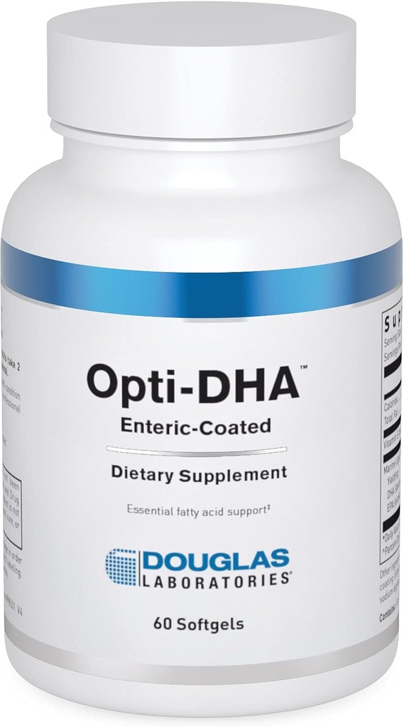 Douglas Laboratories Opti-DHA Enteric-Coated | Essential Omega-3 Fettsäuren für Herz-Kreislauf-Gesundheit | 60 Kapseln